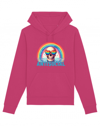 Antisocial Rainbow Skull Raspberry