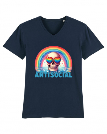 Antisocial Rainbow Skull French Navy