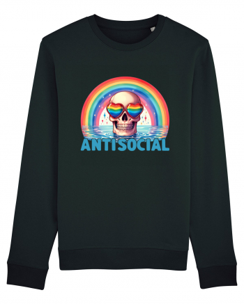 Antisocial Rainbow Skull Bluză mânecă lungă Unisex Rise