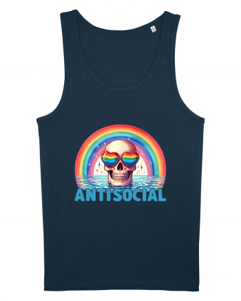 Antisocial Rainbow Skull Navy