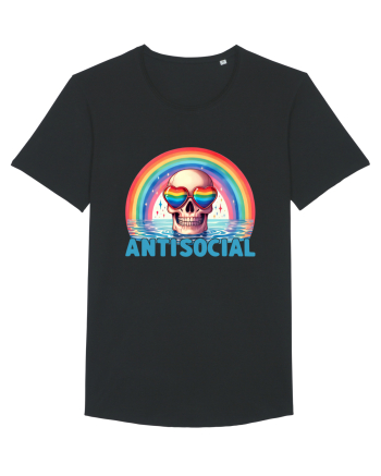 Antisocial Rainbow Skull Black