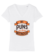 My puns are always intended Tricou mânecă scurtă guler V Damă Evoker