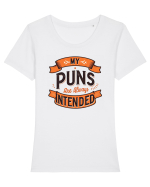 My puns are always intended Tricou mânecă scurtă guler larg fitted Damă Expresser