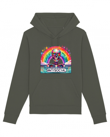 Antisocial Rainbow Skull Khaki