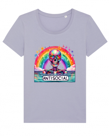 Antisocial Rainbow Skull Lavender