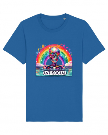 Antisocial Rainbow Skull Royal Blue