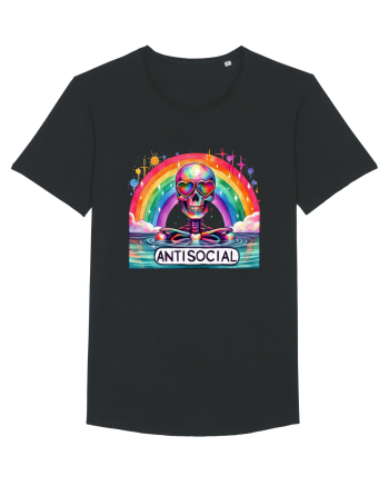 Antisocial Rainbow Skull Black