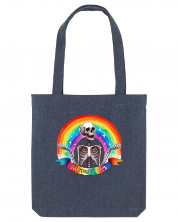 Antisocial Rainbow Skull Midnight Blue