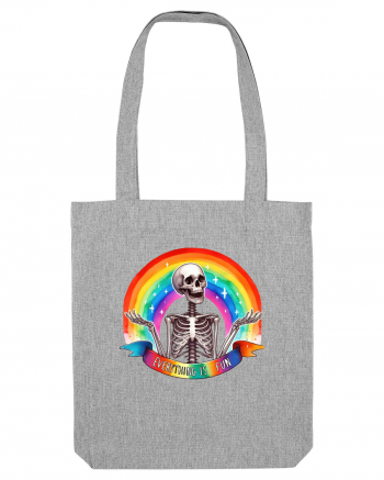 Antisocial Rainbow Skull Heather Grey