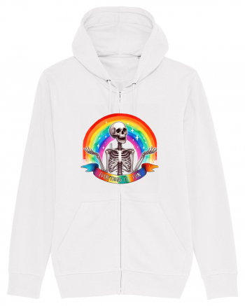 Antisocial Rainbow Skull White