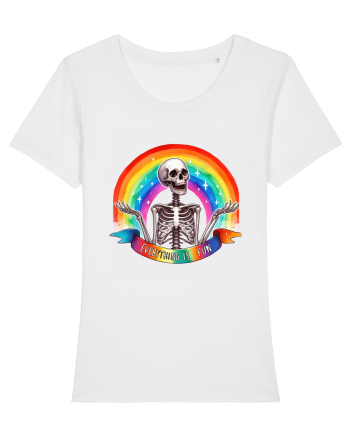 Antisocial Rainbow Skull White