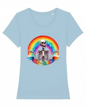 Antisocial Rainbow Skull Sky Blue