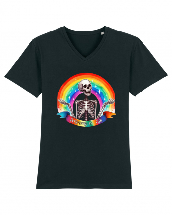 Antisocial Rainbow Skull Black