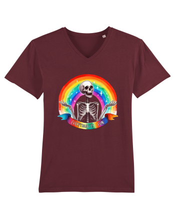 Antisocial Rainbow Skull Burgundy
