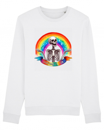 Antisocial Rainbow Skull White