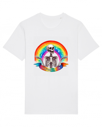 Antisocial Rainbow Skull White