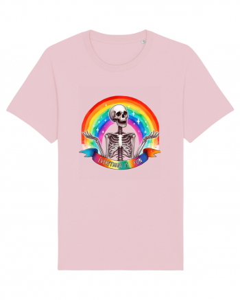 Antisocial Rainbow Skull Cotton Pink