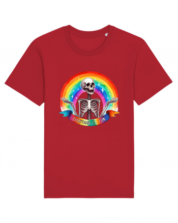 Antisocial Rainbow Skull Red