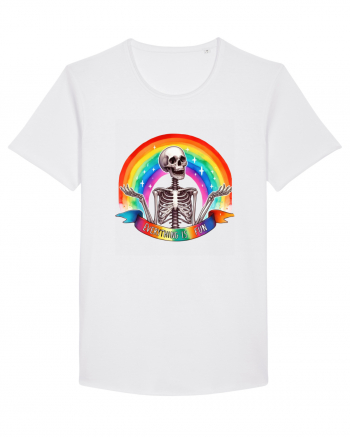 Antisocial Rainbow Skull White