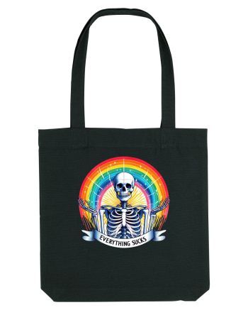 Antisocial Rainbow Skull Black