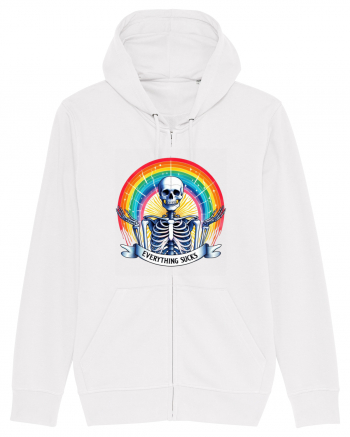 Antisocial Rainbow Skull White