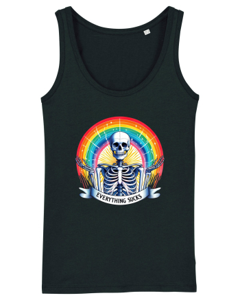 Antisocial Rainbow Skull Black