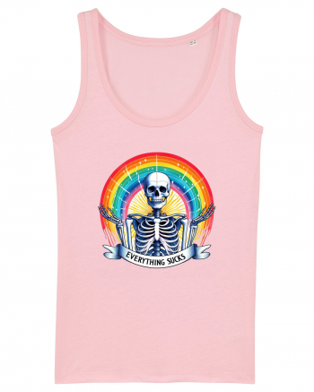 Antisocial Rainbow Skull Cotton Pink