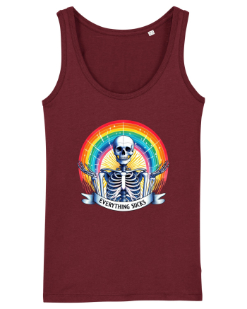 Antisocial Rainbow Skull Burgundy