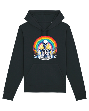 Antisocial Rainbow Skull Black