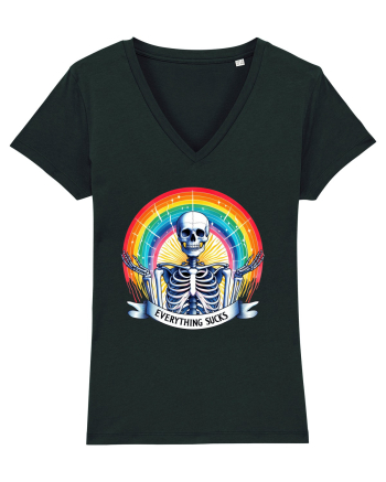 Antisocial Rainbow Skull Black