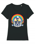 Antisocial Rainbow Skull Tricou mânecă scurtă guler larg fitted Damă Expresser