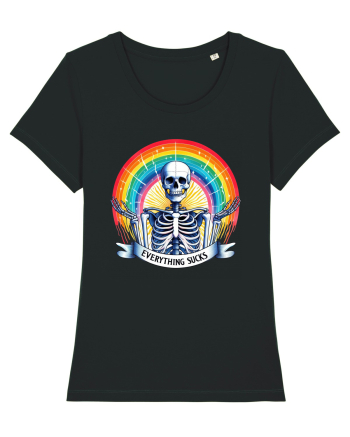 Antisocial Rainbow Skull Black