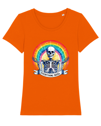 Antisocial Rainbow Skull Bright Orange
