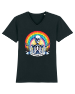 Antisocial Rainbow Skull Tricou mânecă scurtă guler V Bărbat Presenter