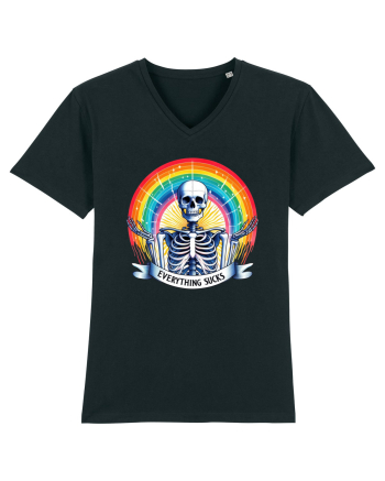 Antisocial Rainbow Skull Black
