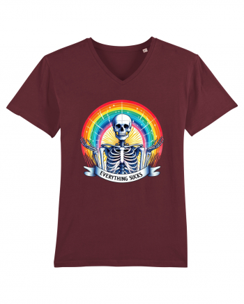 Antisocial Rainbow Skull Burgundy