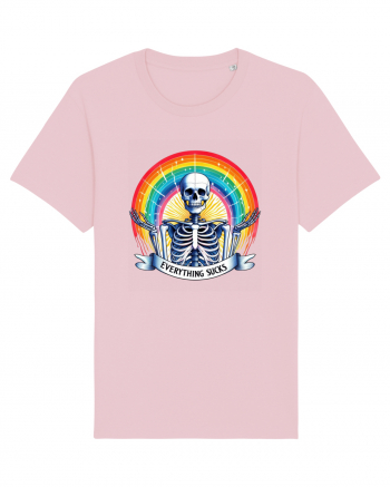 Antisocial Rainbow Skull Cotton Pink
