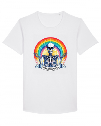 Antisocial Rainbow Skull White