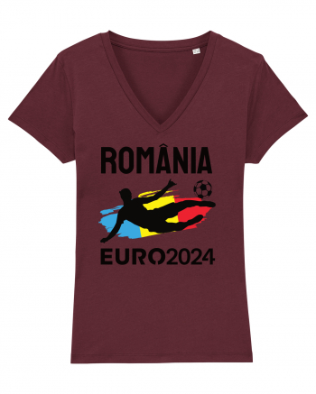 Suporter Romania - Euro 2024 jucator de fotbal Burgundy