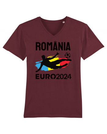 Suporter Romania - Euro 2024 jucator de fotbal Burgundy