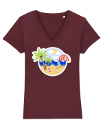 Tropical Tricou mânecă scurtă guler V Damă Evoker
