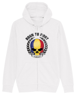 Suporter Romania - Romania - Born to fight Hanorac cu fermoar Unisex Connector