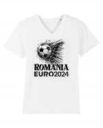 pentru suporteri - Romania da goluri la Euro 2024 Tricou mânecă scurtă guler V Bărbat Presenter