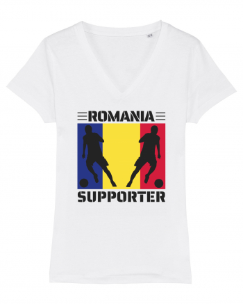 Fotbal Romania - Romanian supporter v1 White