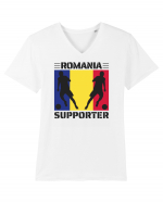 Fotbal Romania - Romanian supporter v1 Tricou mânecă scurtă guler V Bărbat Presenter