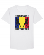 Fotbal Romania - Romanian supporter v1 Tricou mânecă scurtă guler larg Bărbat Skater