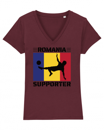 Fotbal Romania - Romanian supporter v2 Burgundy