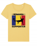 Fotbal Romania - Romanian supporter v2 Tricou mânecă scurtă guler larg fitted Damă Expresser