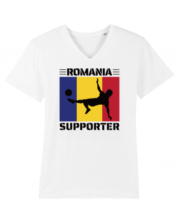 Fotbal Romania - Romanian supporter v2 White