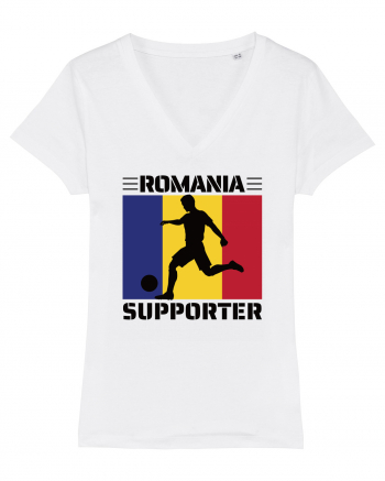 Fotbal Romania - Romanian supporter v3 White